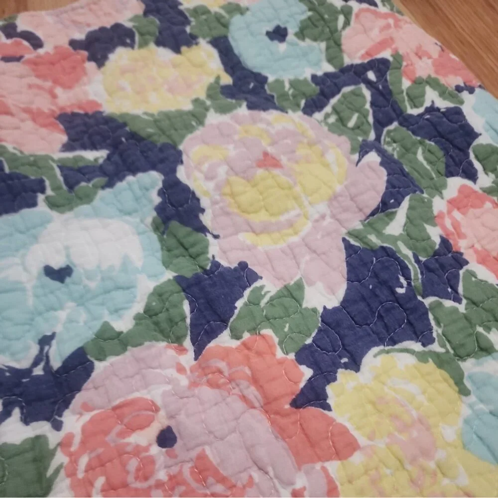 Crown and ivy quilted pillow shams florals and polka dots standard size colorful